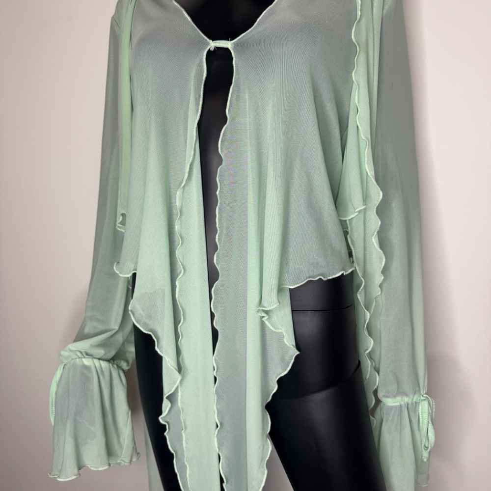 SHEIN semi-transparent blouse with ties size 4xl - Picture 2 of 8